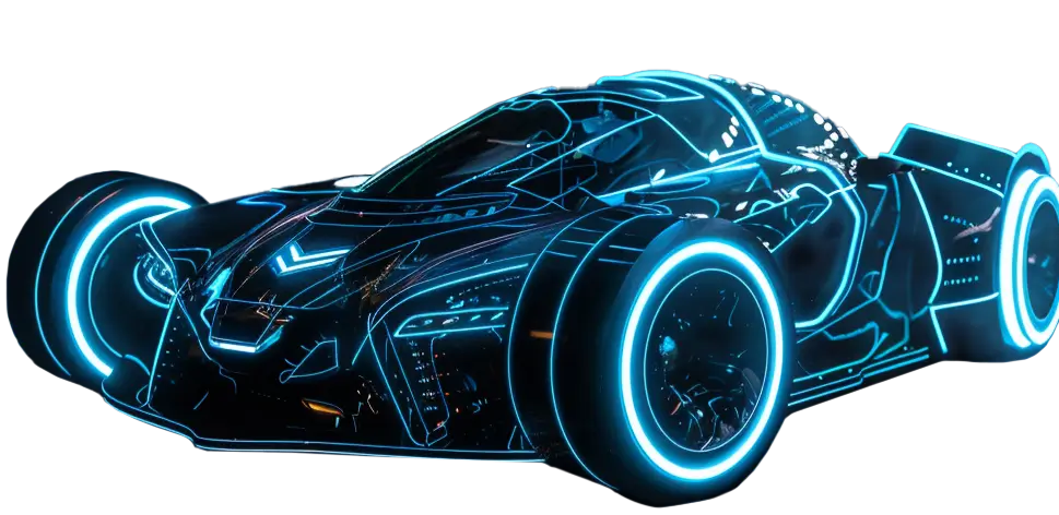 a car with blue lights